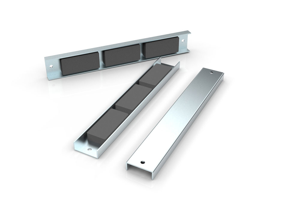 Ferrite channel magnet with mounting holes 12 inch