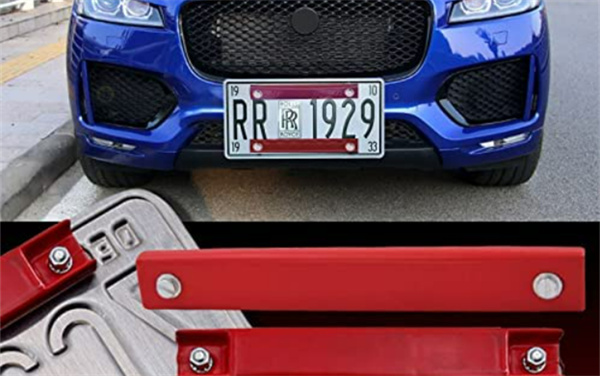 Red Magnetic License Plate Holder