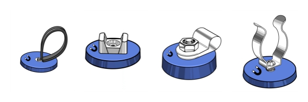 Rubber coated magnets with cable tie mount