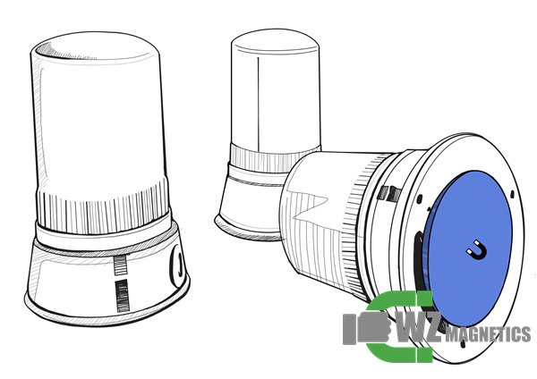 rubber coated magnet used as beacon base